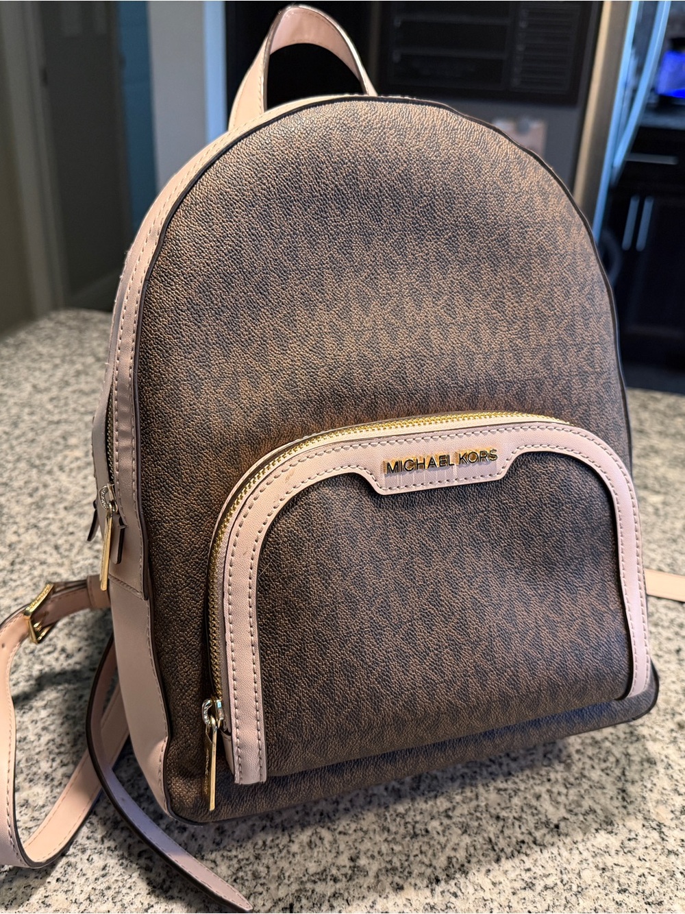 MICHAEL KORS Jaycee Backpack Purse with Pink Trim - Repaired